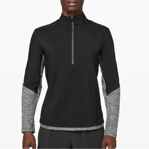 Lululemon Surge Shield Half Zip Pullover Black Gray Running Mens Sz medium